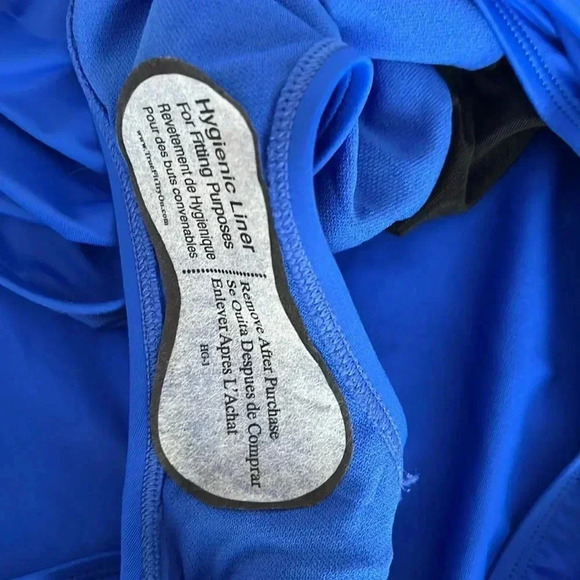 Ralph Lauren Royal Blue Lace-Up Bandeau Tummy-Control One-Piece Swimsuit Size 12 - Picture 9 of 11